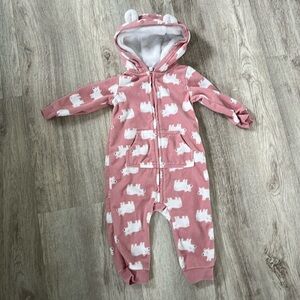 Carters fleece hooded one piece 9m